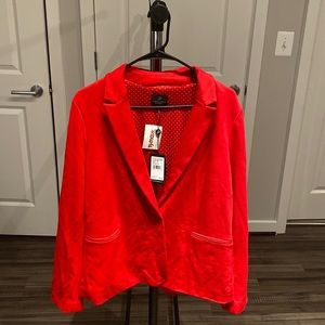 Red Knit Blazer